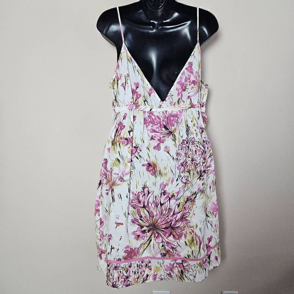 Zara Basic Floral Linen Blend Dress - Picture 5 of 7